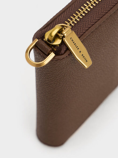 Errya Zip-Around Wallet, Dark Brown, hi-res