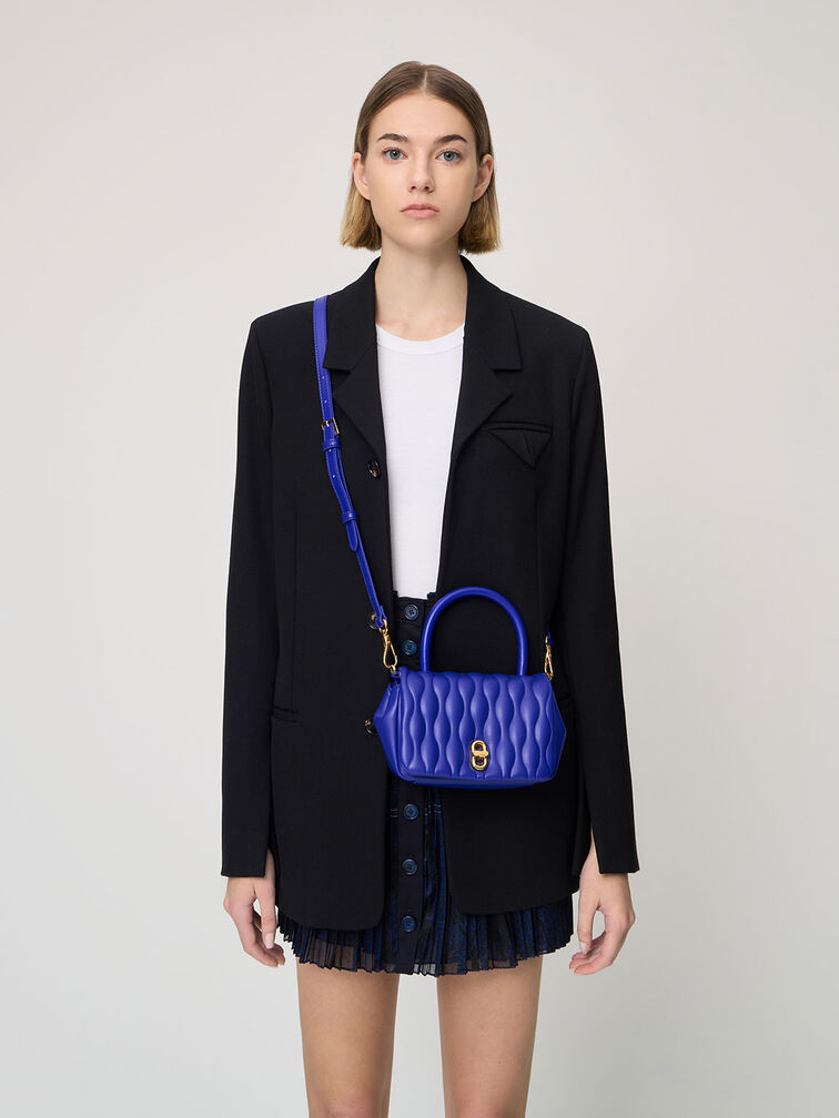 Iva Boxy Top Handle Bag, Cobalt, hi-res