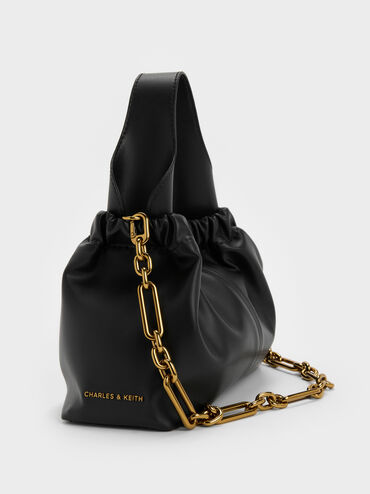 شنطة بمقبض سلسلة, أسود, hi-res