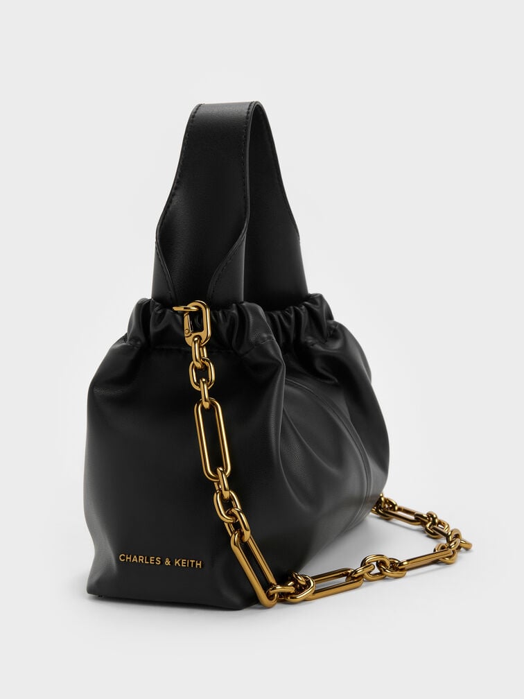 شنطة بمقبض سلسلة, أسود, hi-res