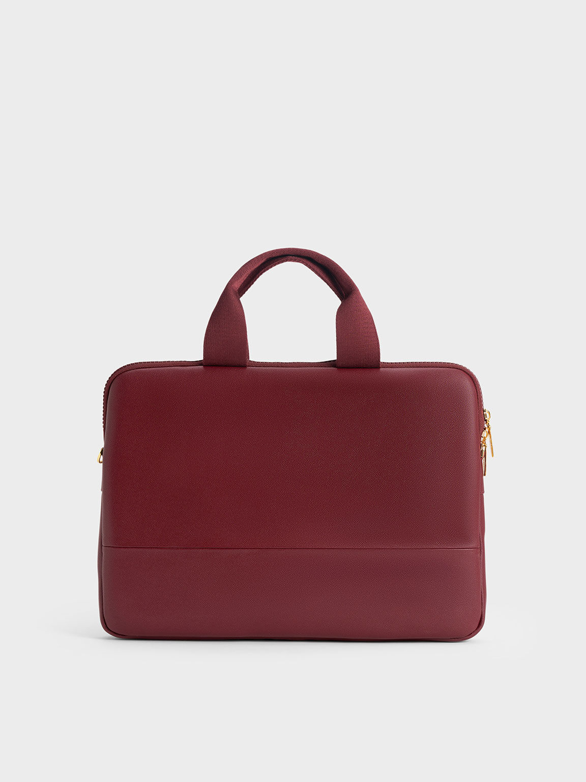 Textured Laptop Bag, Burgundy, hi-res