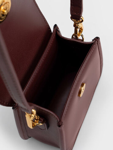 حقيبة صغيرة مجدولة اليد - مويرا, Dark Chocolate, hi-res
