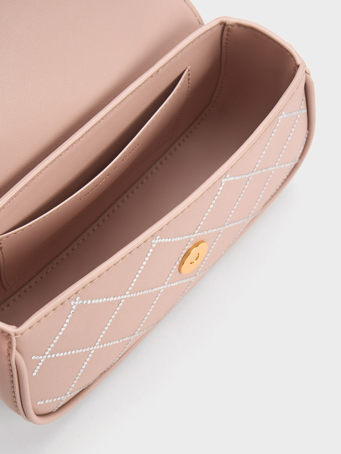 Este Chain Handle Satin Bag, Nude, hi-res
