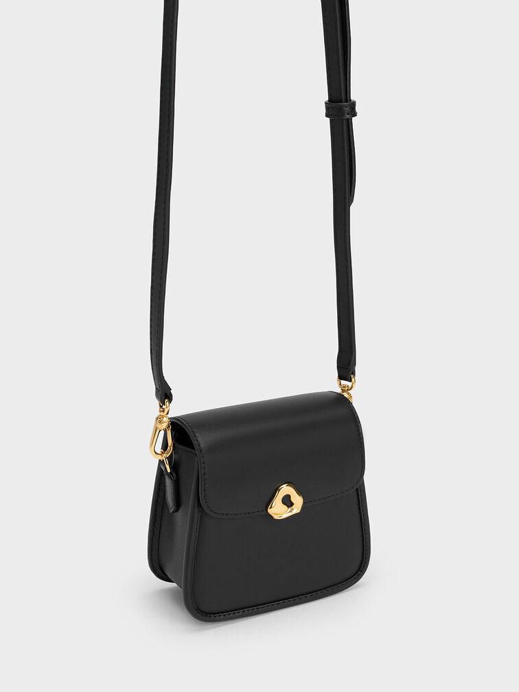 حقيبة صغيرة مجدولة اليد - مويرا, أسود, hi-res