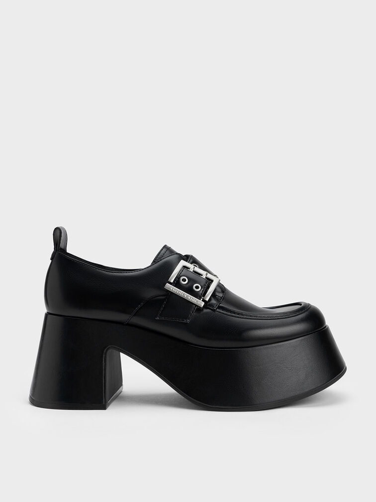 Rubina Buckled Chunky Loafers, Black, hi-res
