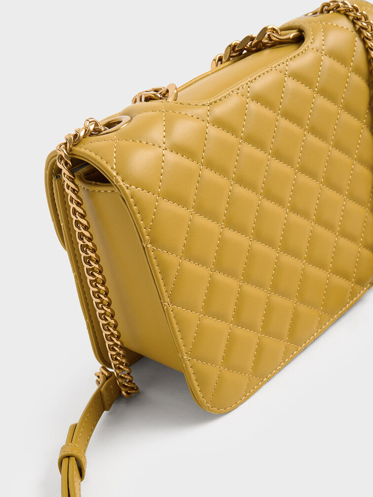 Quilted Clutch, Mustard, hi-res