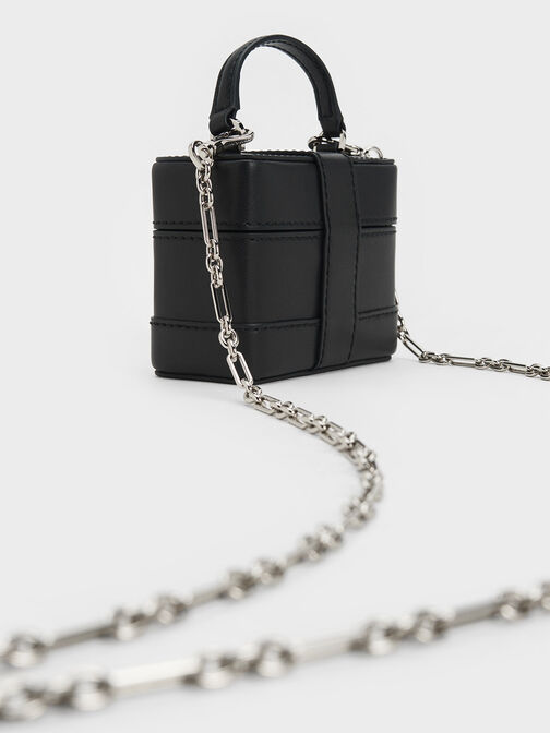 Mini Bronte Contrast Trim Top Handle Bag, Black, hi-res