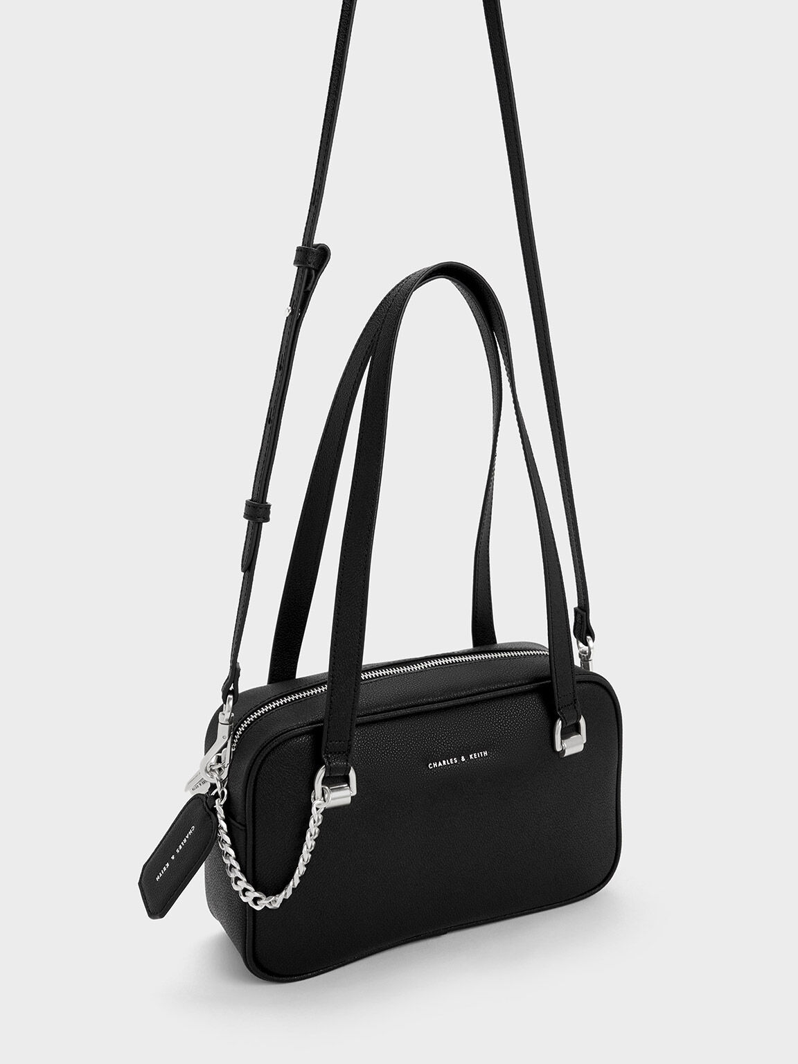 Avis Boxy Shoulder Bag, Black, hi-res