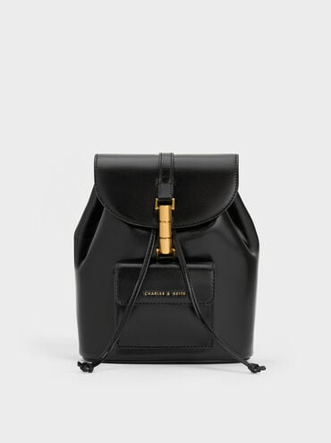 حقيبة ظهر سيسيا ذات لمسة معدنية, أسود, hi-res