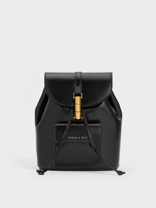 حقيبة ظهر سيسيا ذات لمسة معدنية, أسود, hi-res