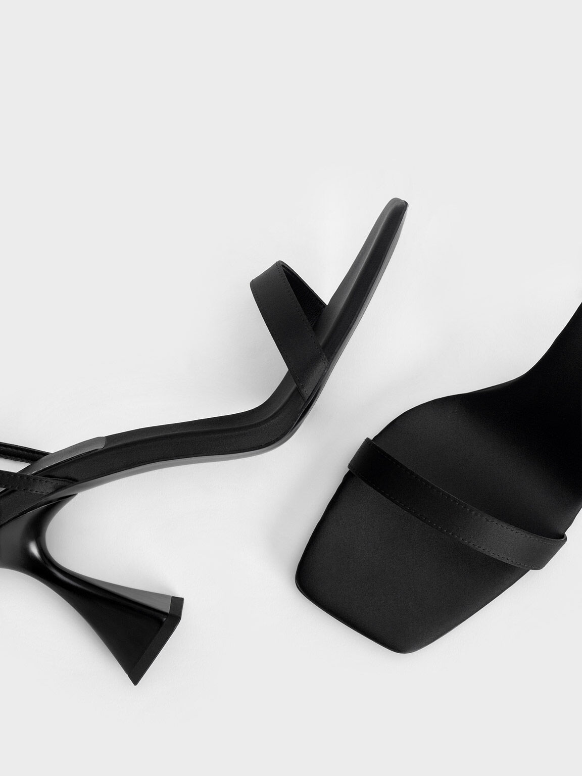 Recycled Polyester Ankle Strap Sandals, Black, hi-res