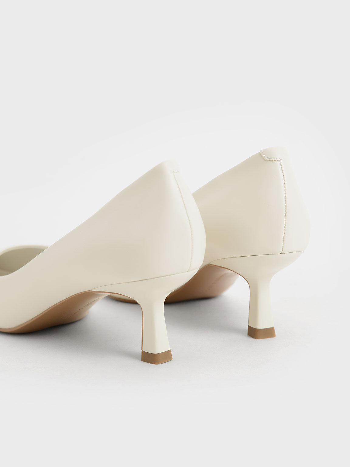 Pointed Kitten Heel Pumps, Chalk, hi-res