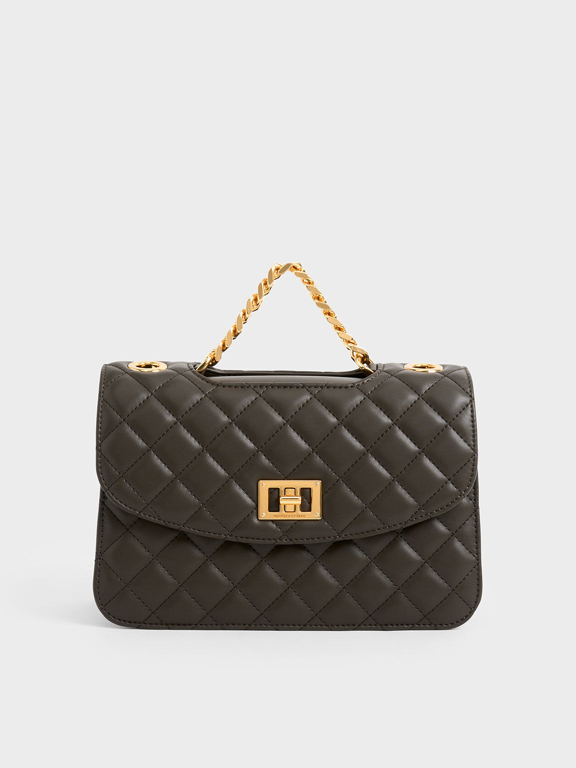 Dark Moss Quilted Clutch CHARLES KEITH SA