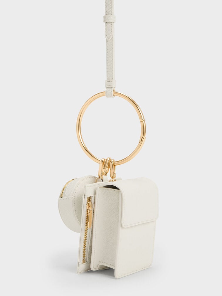 Chain Strap Ring-Detail Mini Bag, Chalk, hi-res