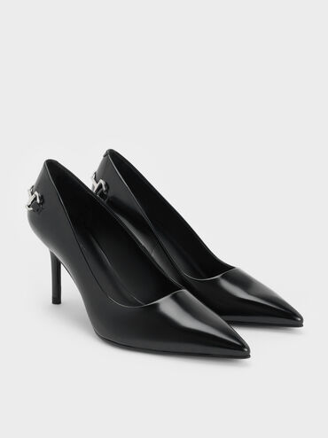 Erinna Metallic-Accent Pointed-Toe Pumps, Black Boxed, hi-res