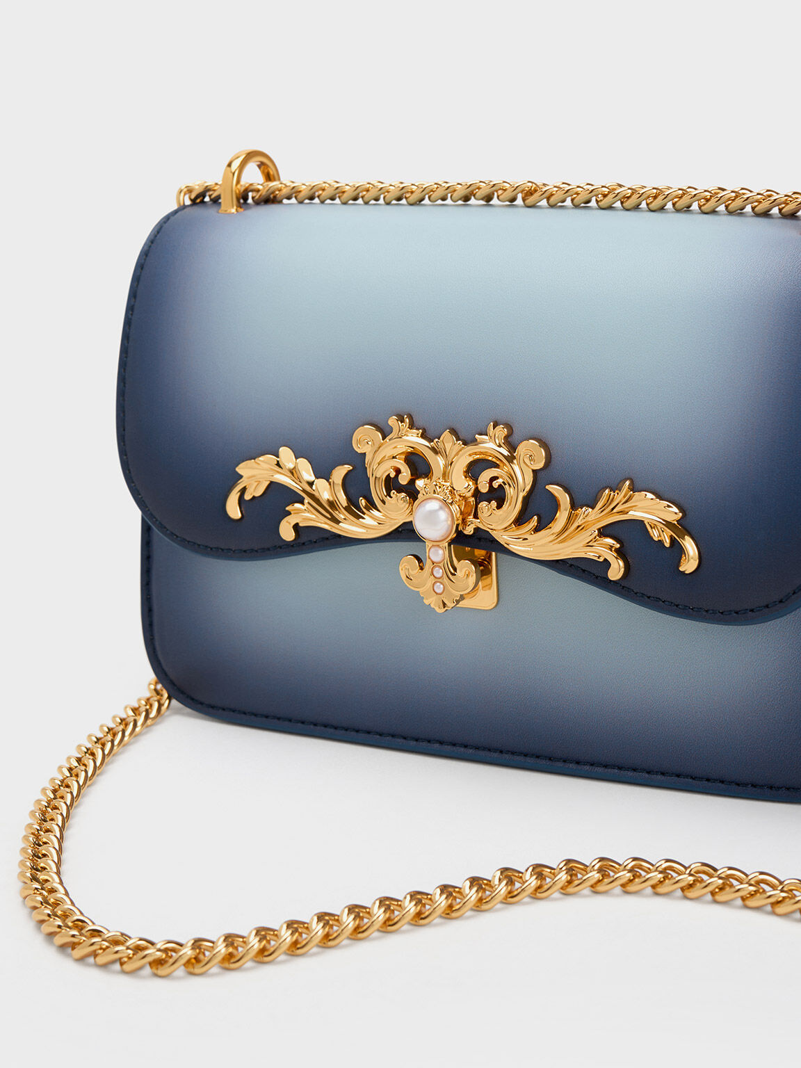 Merial Metallic Accent Ombre Crossbody Bag, Navy, hi-res