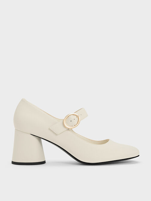 حذاء ماري جينز بتصميم أسطواني وكعب عريض, رمادي, hi-res
