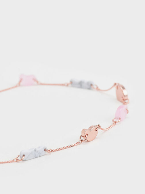 Resin Embellished Chain Link Choker, Rose Gold, hi-res