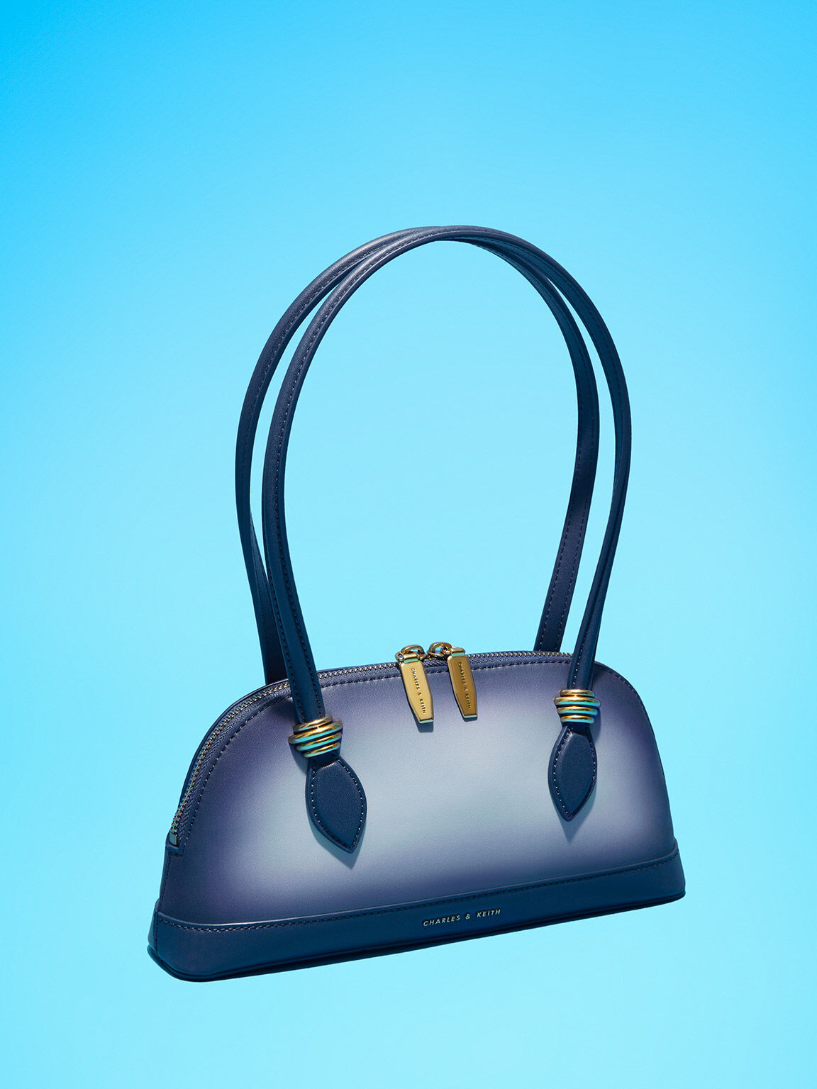 Trudy Ombre Elongated Handle Shoulder Bag, Navy, hi-res