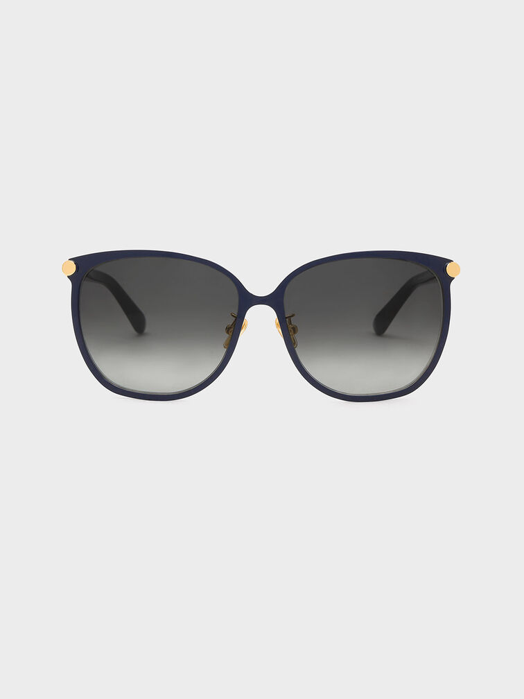Ophelia Oversized Square Sunglasses, Navy, hi-res