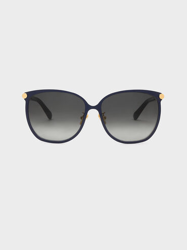 Ophelia Oversized Square Sunglasses, Navy, hi-res