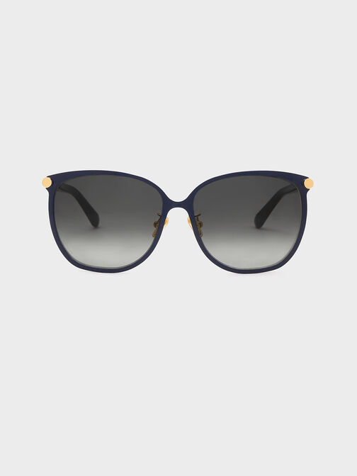 Ophelia Oversized Square Sunglasses, Navy, hi-res