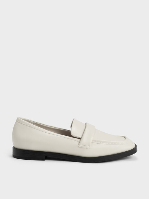 Square-Toe Penny Loafers, Chalk, hi-res