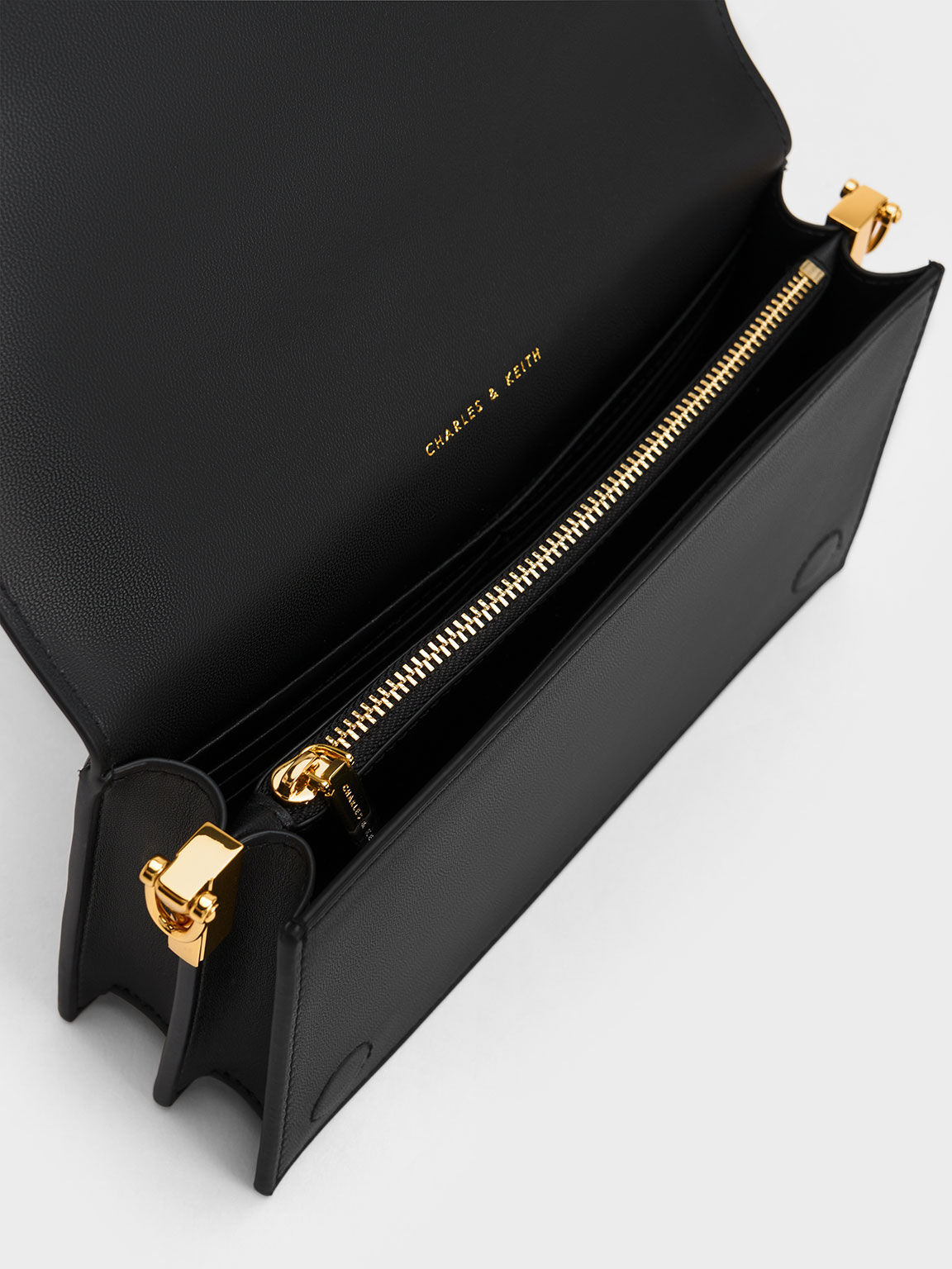 Black Alcott Scarf Handle Quilted Clutch CHARLES KEITH SA