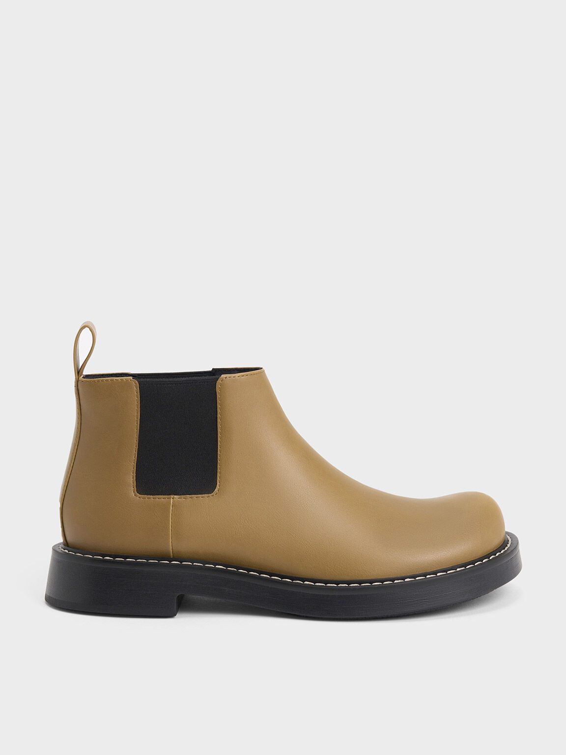 Penelope Pull-Tab Chelsea Boots, Olive, hi-res