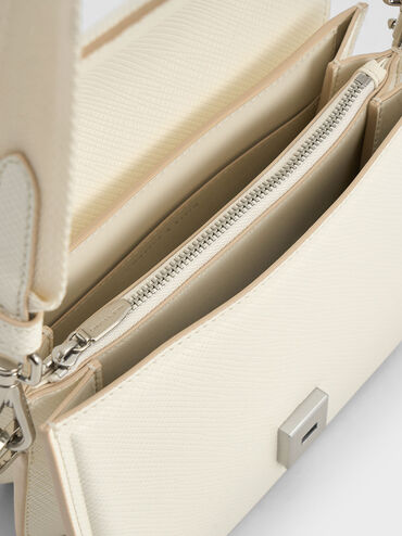 Kay Front Flap Crossbody Bag, Cream, hi-res