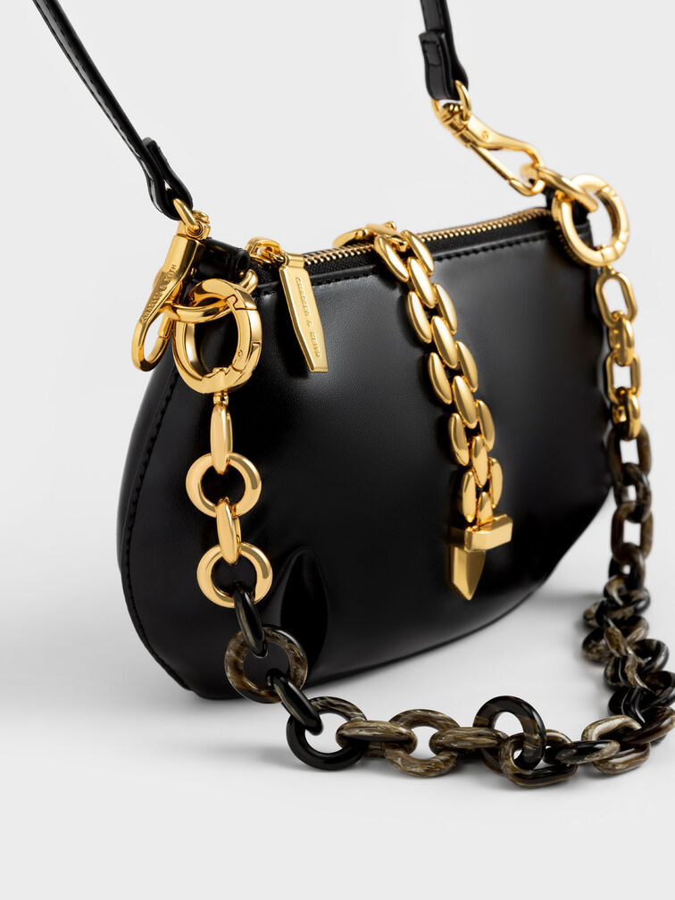 Isana Chain-Handle Bag, Black, hi-res