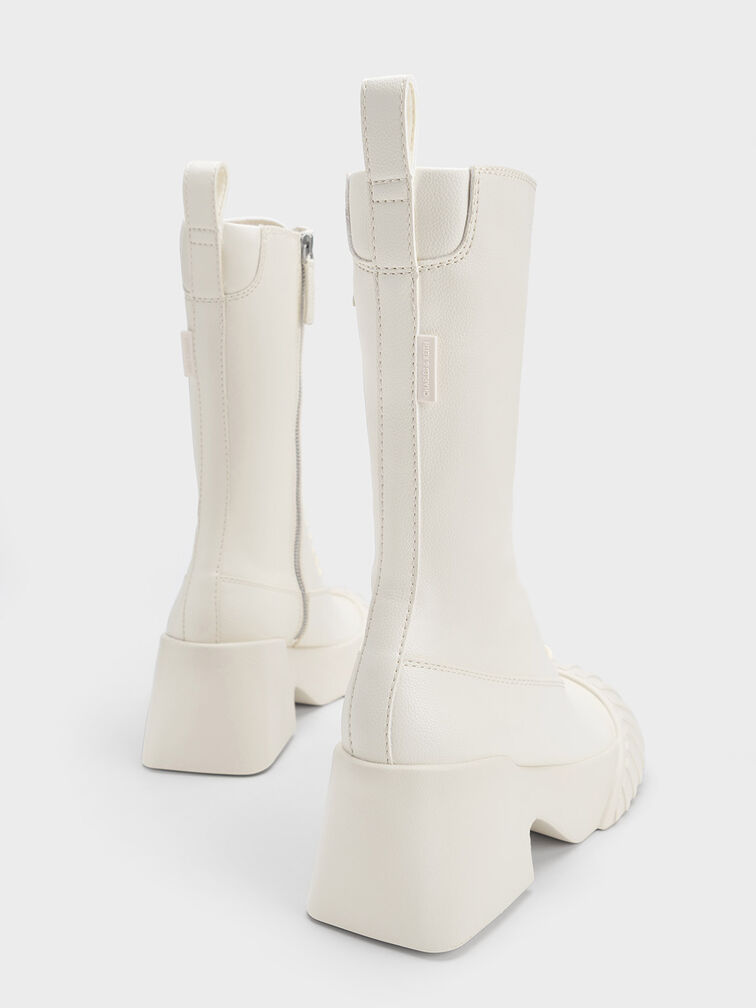 Adrian Chunky Sole Lace-Up Boots, Chalk, hi-res