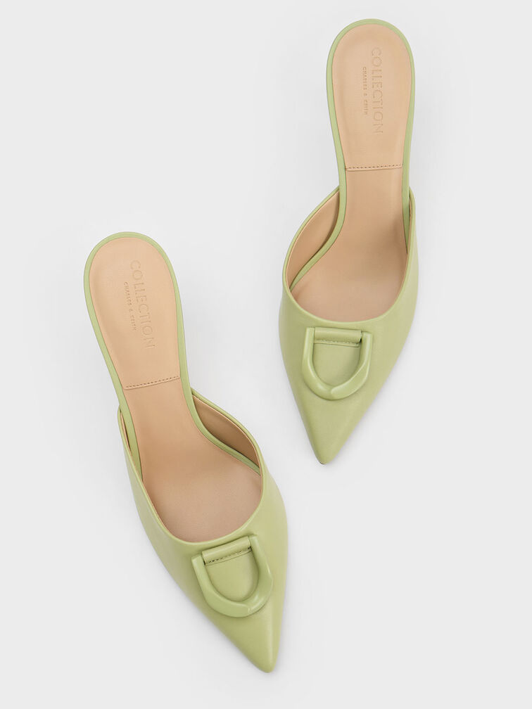 حذاء ميول قابين جلدي, لون أخضر, hi-res