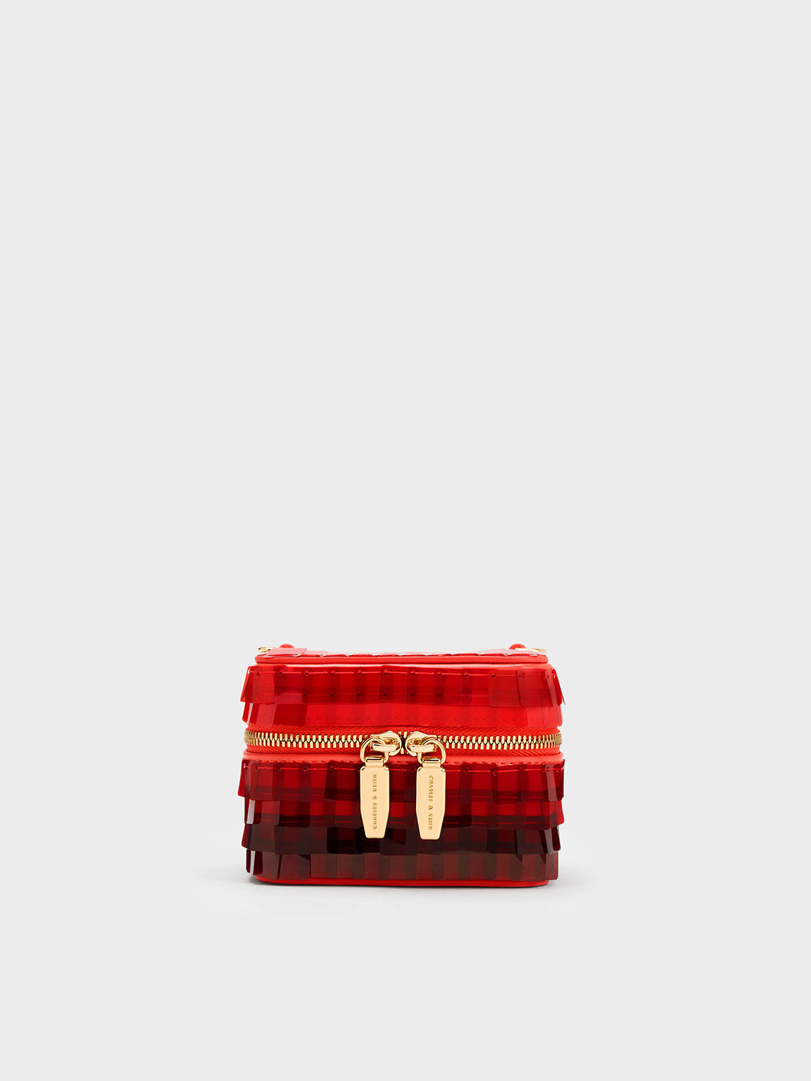 حقيبة صغيرة فانيتي مميزة بالترتر, أحمر, hi-res