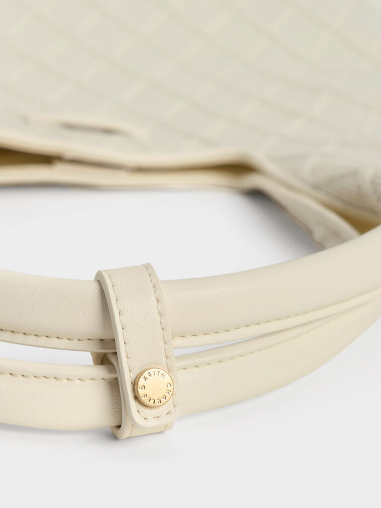 Willa Knitted Tote Bag, Cream, hi-res