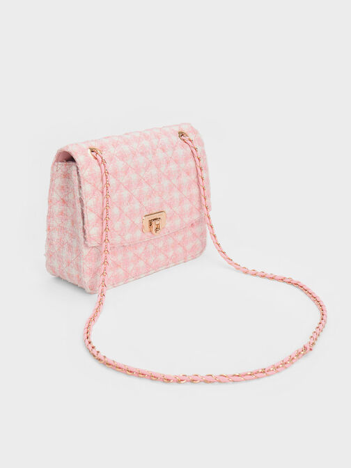 Cressida Tweed Chain Strap Bag, Pink, hi-res