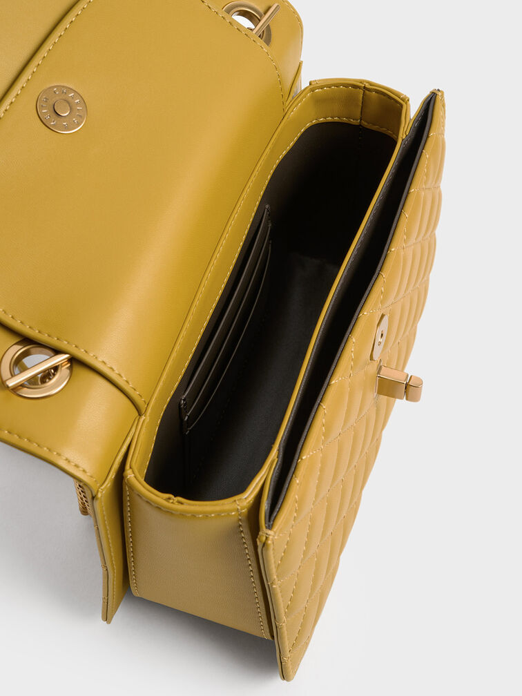 Quilted Clutch, Mustard, hi-res