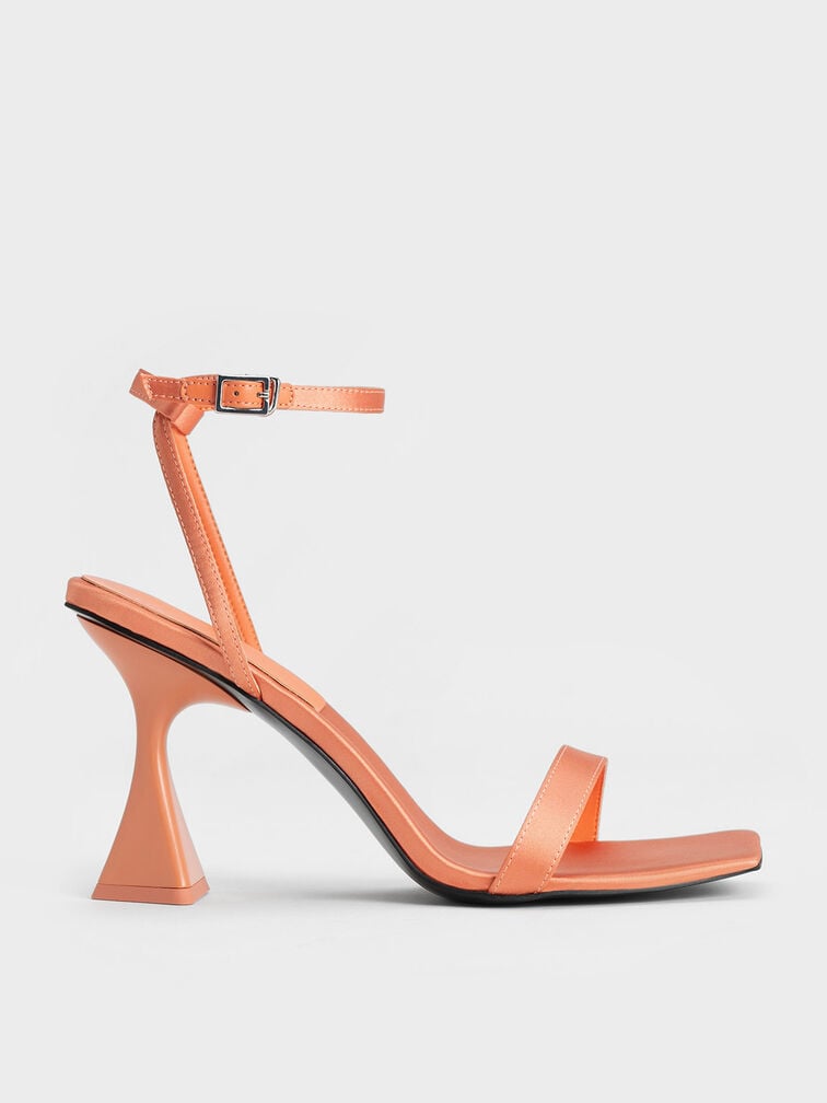 Recycled Polyester Ankle Strap Sandals, Peach, hi-res