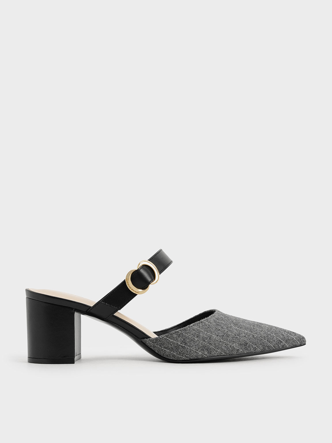 Grey heeled mules cheap
