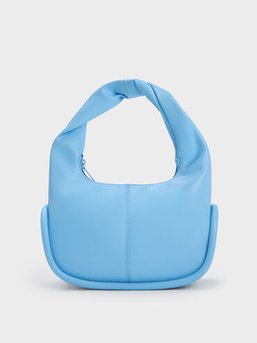 حقيبة هوبو فضفاضة بتصميم أنبوبي, أزرق, hi-res