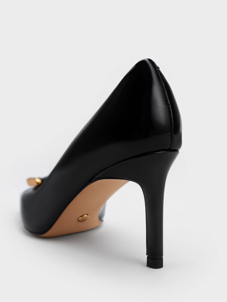 Gabine Patent Leather Tapered Pumps, Black, hi-res