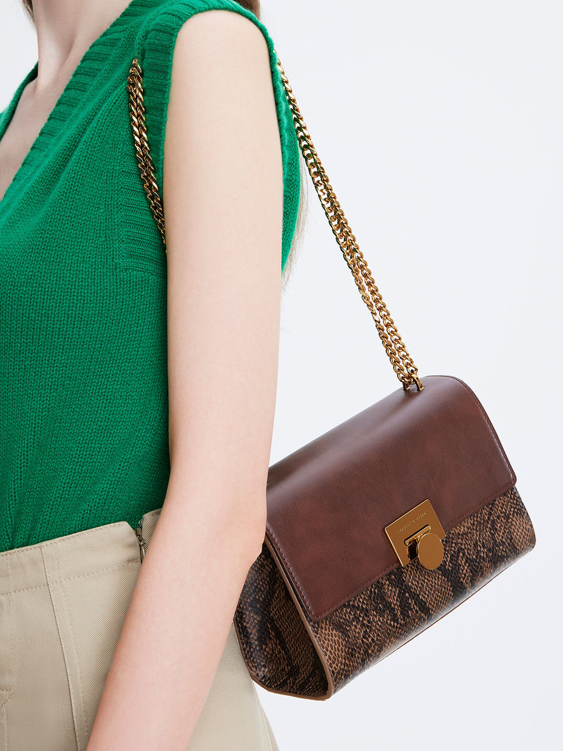 Charles and keith snake print bag online