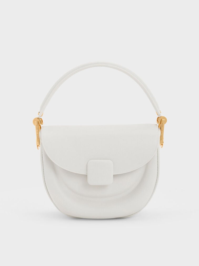Koa Half-Moon Saddle Bag, White, hi-res