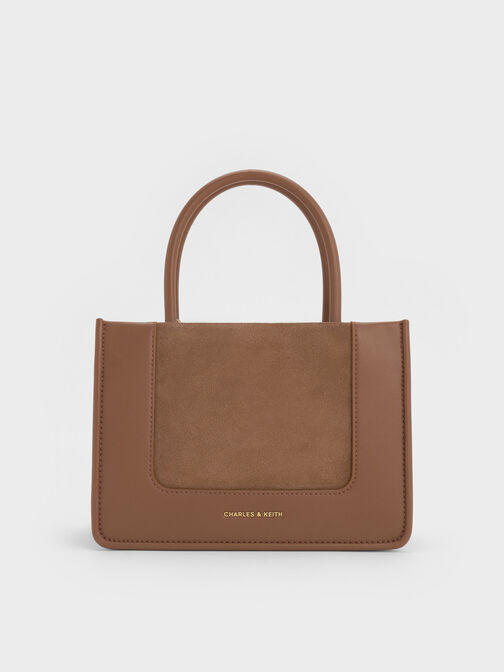 Mini Daylla Recycled Suede Tote Bag, Mocha Brown, hi-res