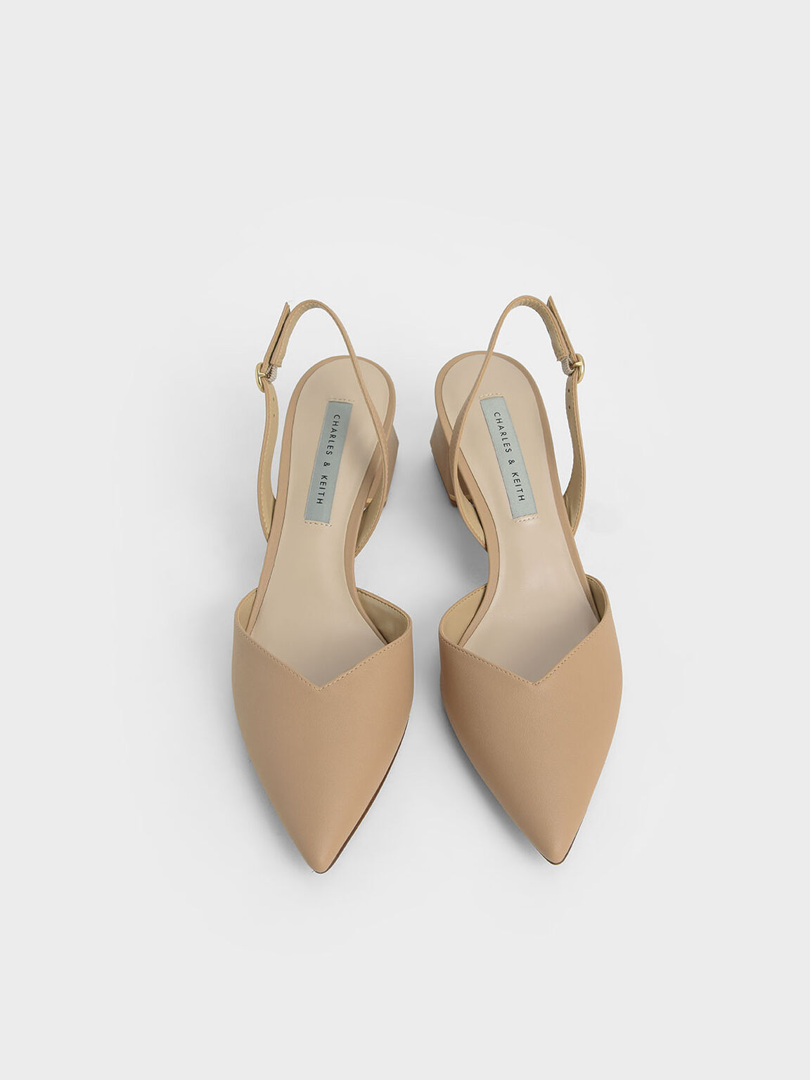 Trapeze Heel Slingback Pumps, Sand, hi-res