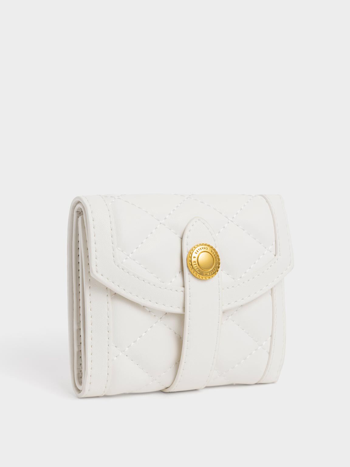 White Este Belted Small Wallet - CHARLES & KEITH SA