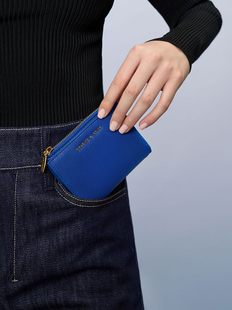 Harmonee Top Zip Small Wallet, Cerulean, hi-res