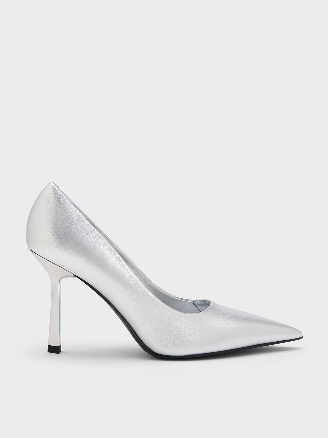 Charles and keith silver shoes hotsell