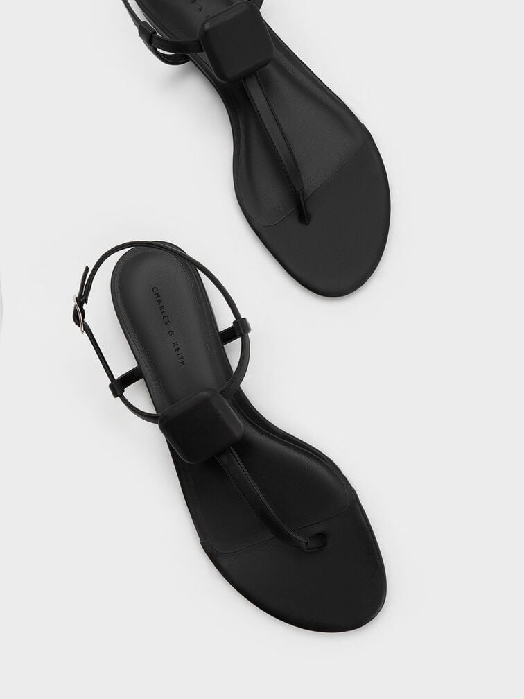 Koa Thong Sandals, Black, hi-res