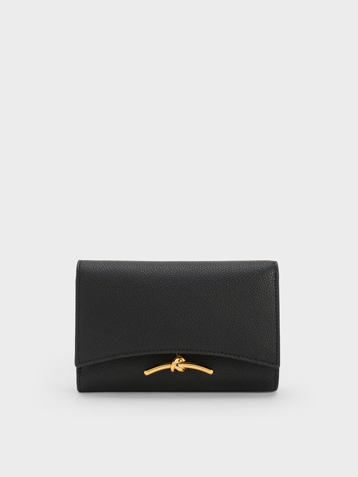 Huxley Metallic-Accent Front Flap Wallet, Black, hi-res